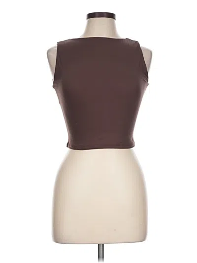 Pre-owned Tinsel Tube Top Brown Strapless Neckline Tops