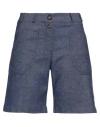 Tinsels Woman Denim Shorts Blue Size 6 Cotton, Linen In Blue