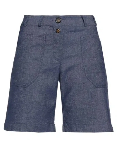 Tinsels Woman Denim Shorts Blue Size 6 Cotton, Linen