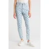 Tinseltown Checkerboard Swirl High Waist Ankle Mom Jeans In Vintage Wash