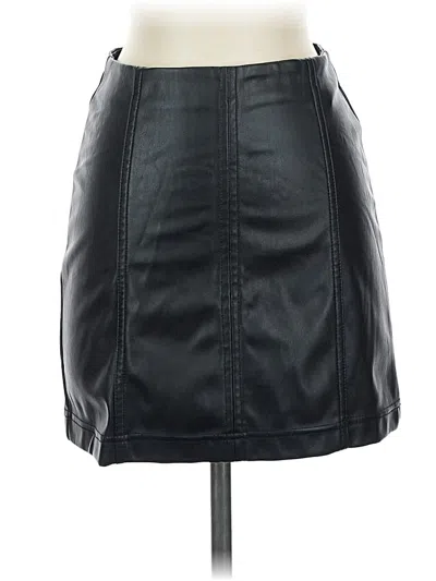 Pre-owned Tinseltown Faux Leather Skirt In Black