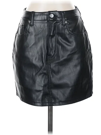 Pre-owned Tinseltown Faux Leather Skirt In Black