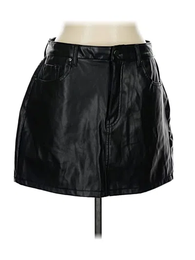Pre-owned Tinseltown Faux Leather Skirt In Black