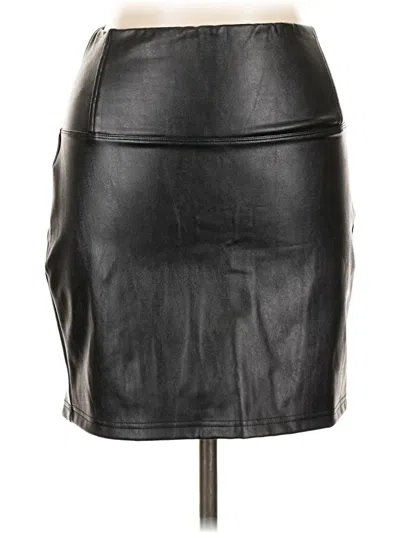 Pre-owned Tinseltown Faux Leather Skirt In Black