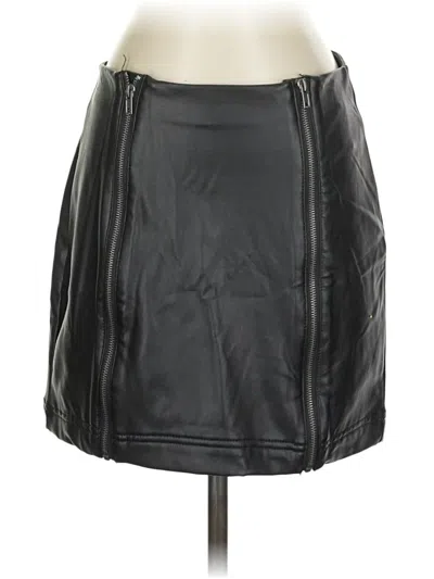Pre-owned Tinseltown Faux Leather Skirt In Black