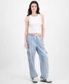 Tinseltown Juniors' Drawstring Cargo Parachute Jeans