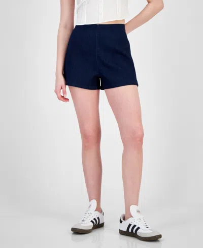 Tinseltown Juniors' High-rise Pull-on Hot Shorts In Reyna Wash