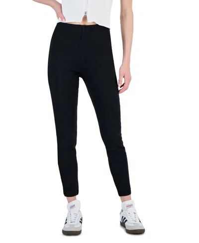 Tinseltown Juniors' High-rise Pull-on Skinny Jeans In Black