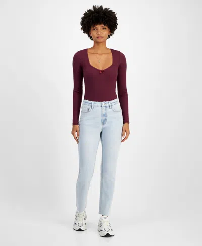 Tinseltown Juniors' High-rise Straight-leg Joggers In Anders Wash