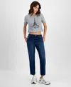 Tinseltown Juniors' Mid-rise Carpenter Slim Straight Jeans In Blue