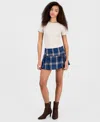 Tinseltown Juniors' Pleated Rhinestone Mini Skort In Blue