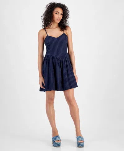 Tinseltown Juniors' V-waist Mini Dress In Blue