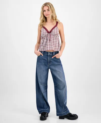 Tinseltown Juniors' Wide Barrel-leg Jeans
