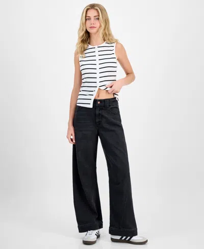 Tinseltown Juniors' Wide Barrel-leg Jeans