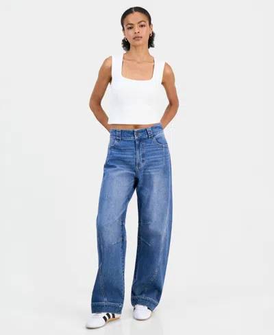 Tinseltown Juniors' Wide Barrel-leg Jeans In Multi