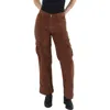 Tinseltown Juniors Womens Cargo Low Rise Bootcut Pants In Brown