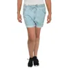 Tinseltown Juniors Womens Floral Print Raw Hem Denim Shorts In Blue