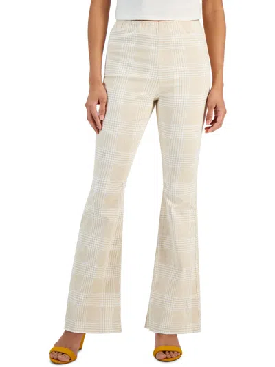 Tinseltown Juniors Womens High Rise Raw Hem Flared Jeans In Multi