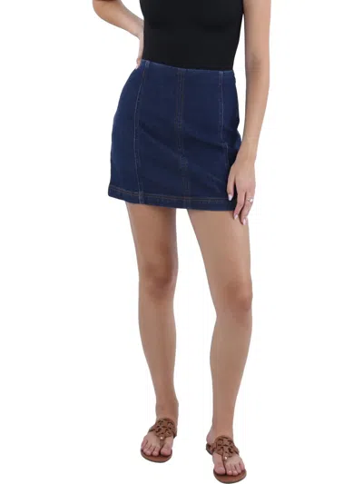 Tinseltown Juniors Womens Mini Solid Denim Skirt In Multi