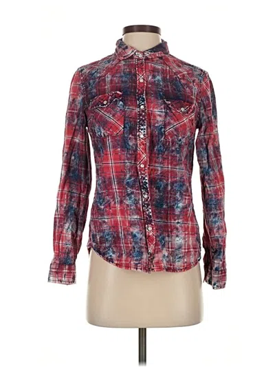 Pre-owned Tinseltown Long Sleeve Button Down Shirt In Red