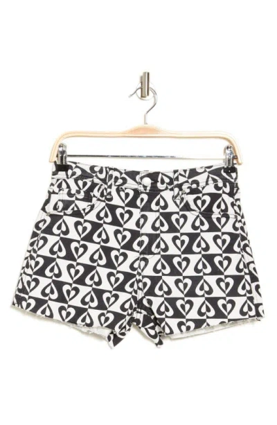 Tinseltown Print Relaxed Denim Shorts In Black