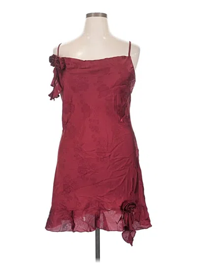 Pre-owned Tinseltown Sleeveless Top Burgundy Strapless Neckline Tops