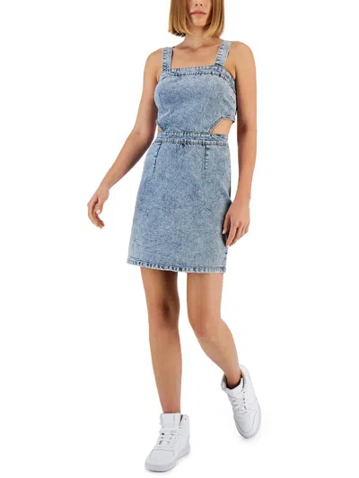Tinseltown Womens Cut-out Denim Mini Dress In Multi