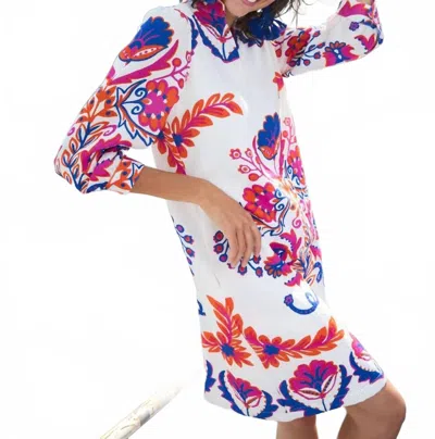 Tinta & Bariloche Aliana Dress In Fuschia Print In White