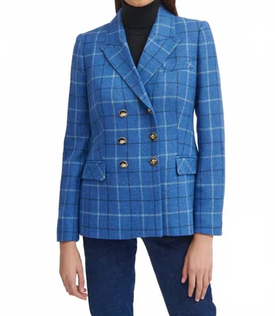 Tinta & Bariloche Andes Double Breasted Plaid Jacket In Blue