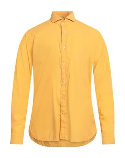 Tintoria Mattei 954 Exclusively For Bongenie Grieder Since 1891 Man Shirt Marigold Size 17 Cotton In Yellow