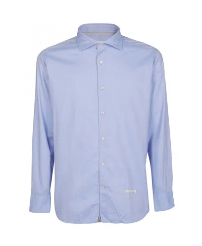 Tintoria Mattei 954 Long-sleeve Cotton Shirt In Blue
