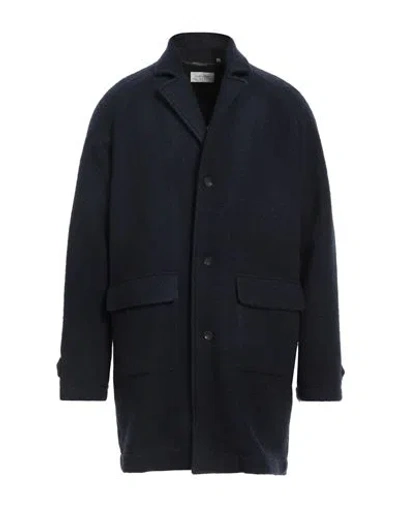 Tintoria Mattei 954 Man Coat Midnight Blue Size Xl Wool, Polyester