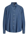 Tintoria Mattei 954 Man Denim Shirt Blue Size 16 ½ Cotton In Blue