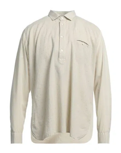 Tintoria Mattei 954 Man Shirt Beige Size 17 Cotton