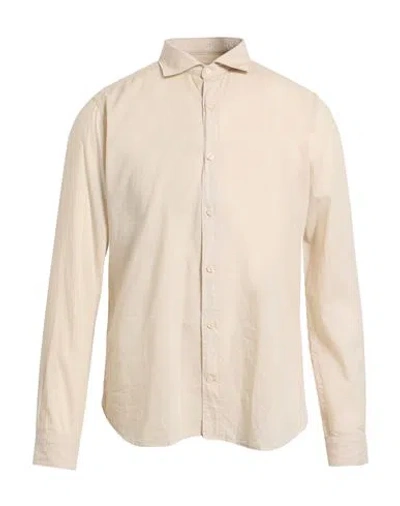 Tintoria Mattei 954 Man Shirt Beige Size 16 Cotton In Neutral