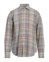 Tintoria Mattei 954 Man Shirt Fuchsia Size 16 Cotton In Beige