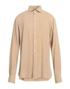 Tintoria Mattei 954 Man Shirt Beige Size 17 ½ Viscose In Beige