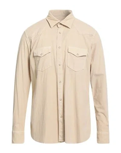 Tintoria Mattei 954 Man Shirt Beige Size L Cotton, Elastane In White