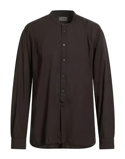 Tintoria Mattei 954 Man Shirt Black Size 16 Cotton In Brown