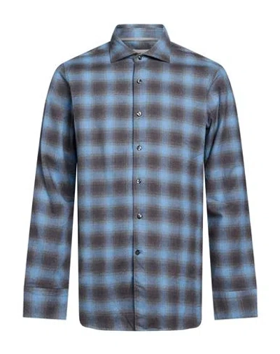 Tintoria Mattei 954 Man Shirt Blue Size 15 ¾ Cotton
