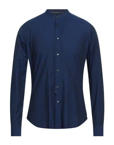 Tintoria Mattei 954 Man Shirt Blue Size 15 ¾ Cotton