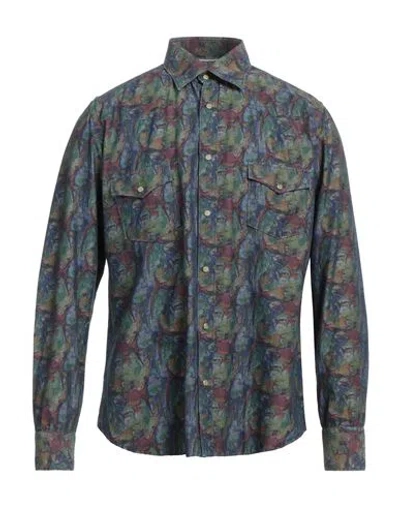 Tintoria Mattei 954 Man Shirt Blue Size 16 Cotton