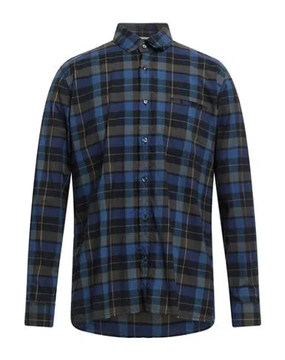 Tintoria Mattei 954 Man Shirt Blue Size 16 Cotton, Elastane