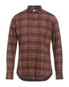 Tintoria Mattei 954 Man Shirt Brown Size 16 Cotton In Multi
