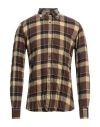 Tintoria Mattei 954 Man Shirt Brown Size 16 Cotton In Brown