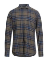 Tintoria Mattei 954 Man Shirt Brown Size 16 Cotton, Lyocell