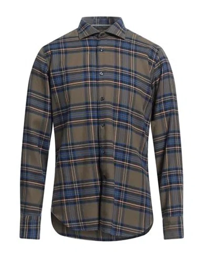 Tintoria Mattei 954 Man Shirt Brown Size 16 Cotton, Lyocell