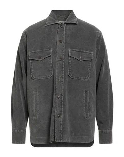 Tintoria Mattei 954 Man Shirt Charcoal Size L Cotton, Elastane In Gray