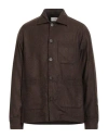 Tintoria Mattei 954 Man Shirt Dark Brown Size L Wool, Polyester, Polyamide In Brown
