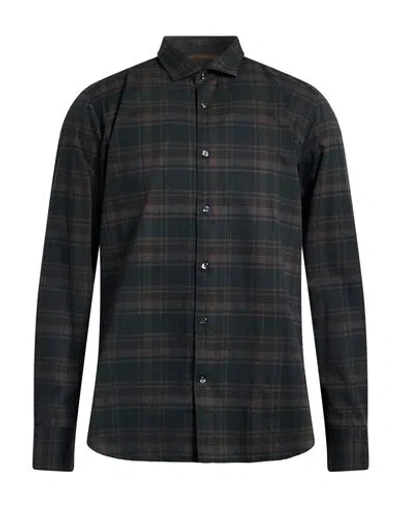 Tintoria Mattei 954 Man Shirt Dark Green Size 16 ½ Cotton In Multi